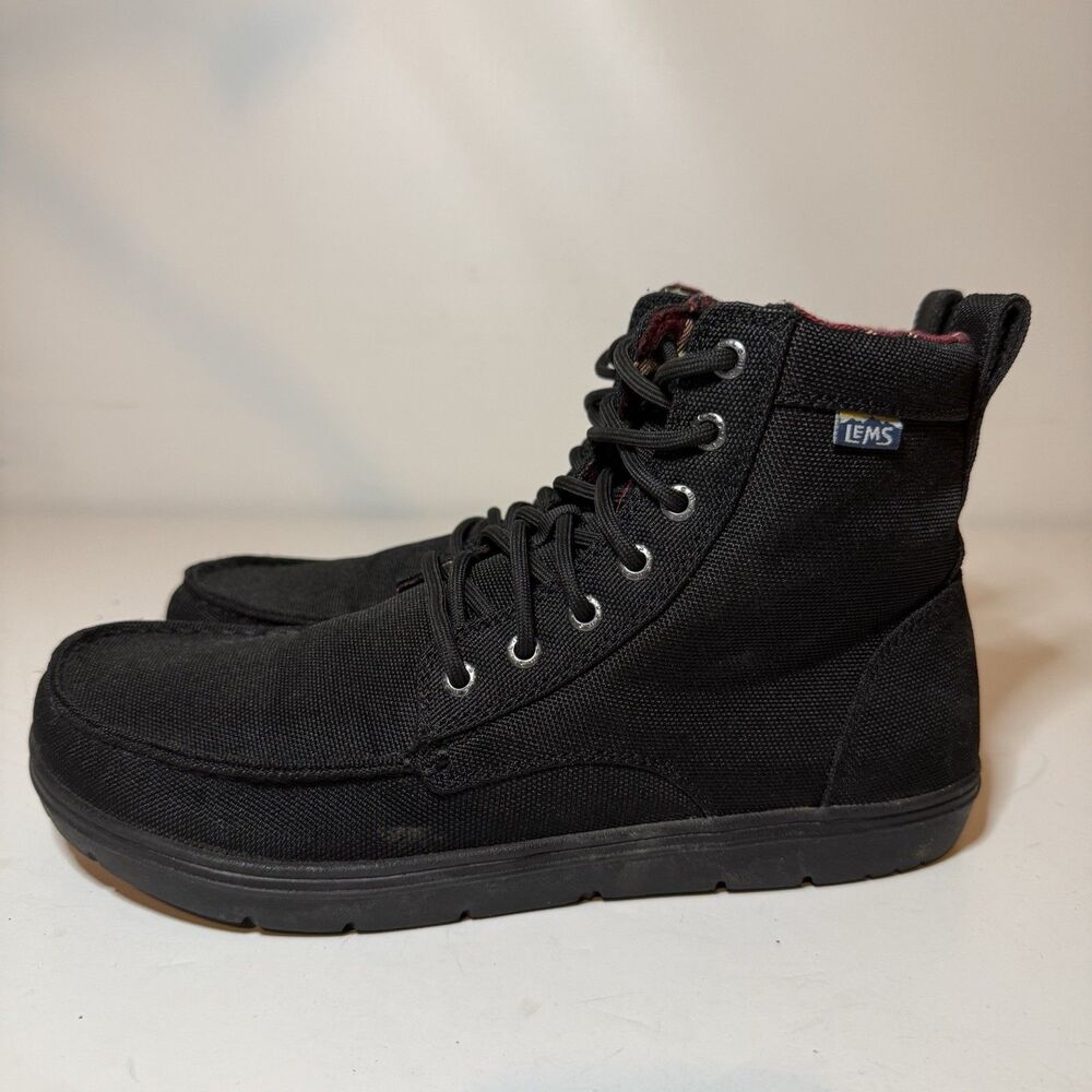 Lems Boulder Waterproof WP Weathered Black Boots Mens Sz 11 LM190828